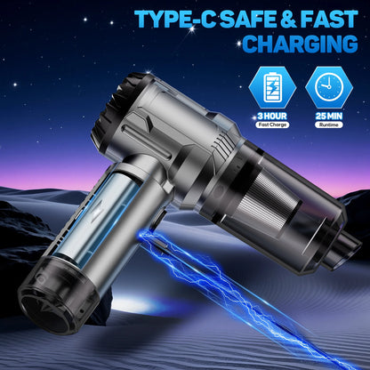 Cordless Handheld Vacuum Cleaner, Small Portable Car Vacuum Cleaner with Window Breaker, 15000Pa Powerful 3-In-1 Portable Handheld Vacuum for Home, Pet and Car
