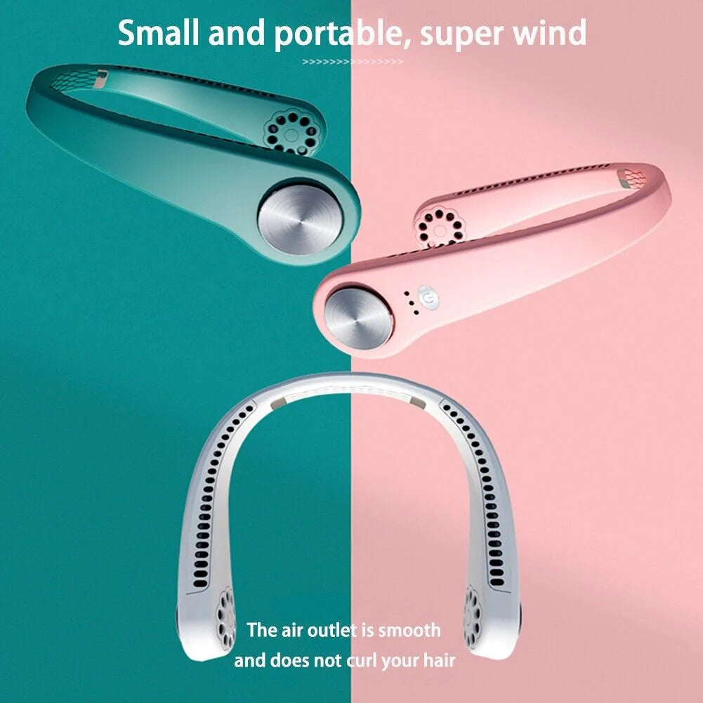 Stay Cool Anywhere with the USB Portable Hanging Neck Fan - Your Personal Air Conditioner on the Go